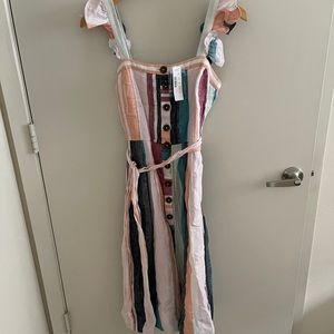 NWT J.Crew linen button front midi dress 00